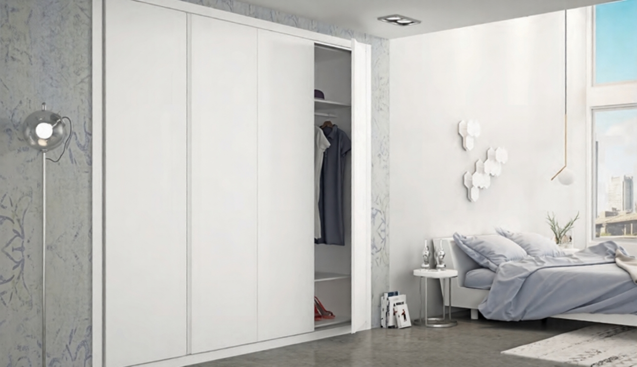Velari Open Cibeles: armario blanco de puertas plegables
